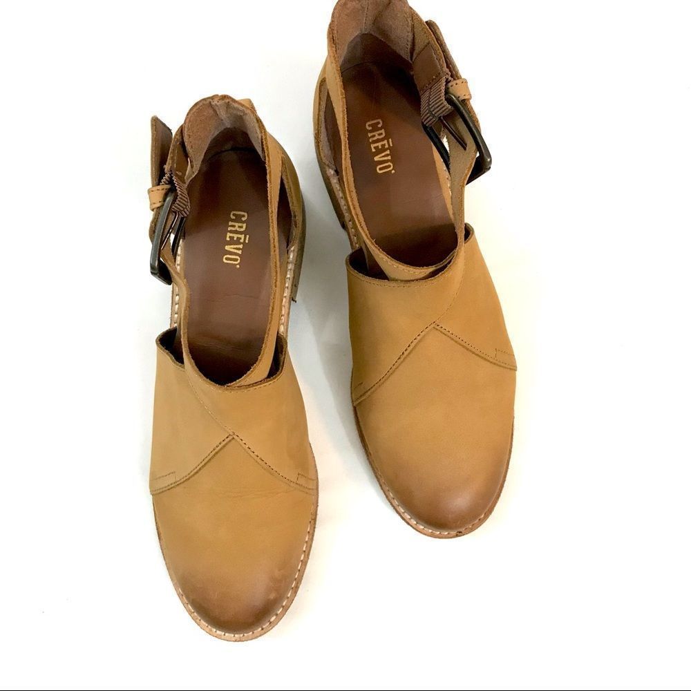 Crevo Tan Cutout Ankle Booties with Buckle - Picture 2 of 8